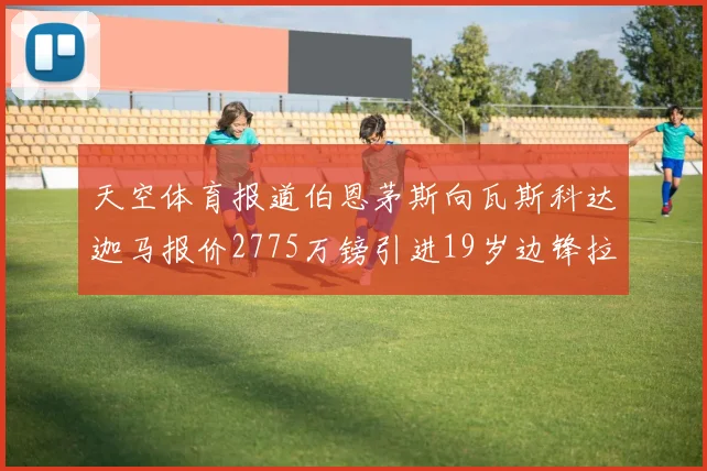 天空体育报道伯恩茅斯向瓦斯科达迦马报价2775万镑引进19岁边锋拉扬